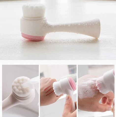 3D Bilateral Silicone Manual Massage Facial Brush