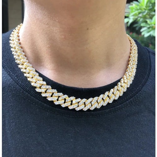 Unisex Stoned Buckle Cuban Link Necklace