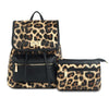 Backpack Leopard and Black Flap Bag Set for Women - MillenniaWorld.com