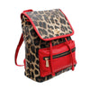 Backpack Leopard and Red Flap Bag Set for Women - MillenniaWorld.com