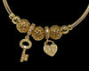 Beautiful 18k Gold Plated Designer Inspired Charm Bangle For Women Tarnish Free - MillenniaWorld.com