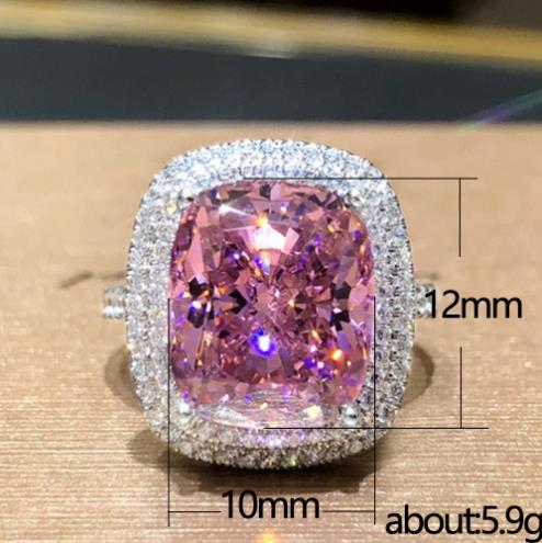 Big Pink Cubic Zirconia Rings - MillenniaWorld.com