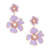 Drop Lavender Gold Tropical Flower Earrings Women - MillenniaWorld.com